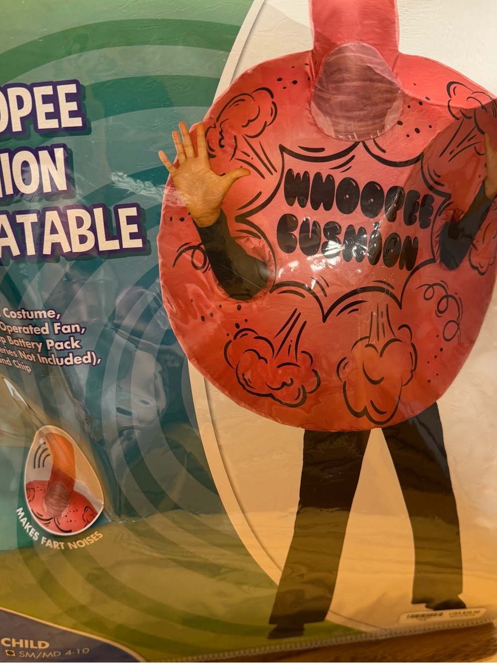 Spirit Kids S/M Inflatable Whoopee Cushion Costume batteries not included